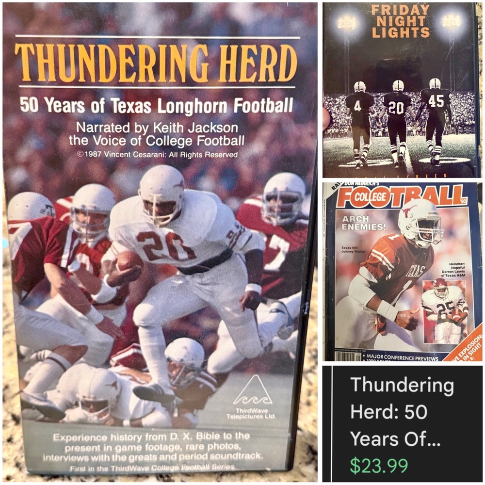 3 lot Texas Longhorns Thundering Herd VHS Friday Night Lights DVD football NCAA